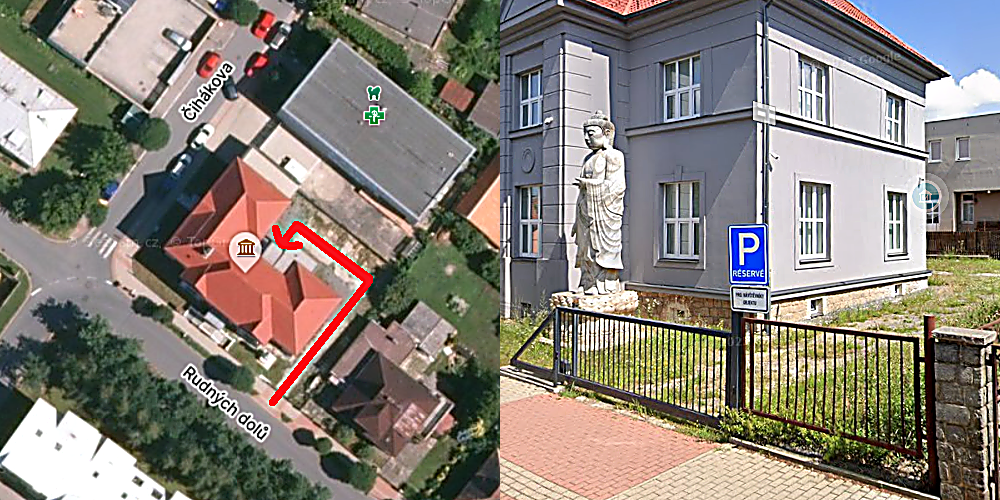 Vstup do čajovny Vnitřní klid přes dvůr